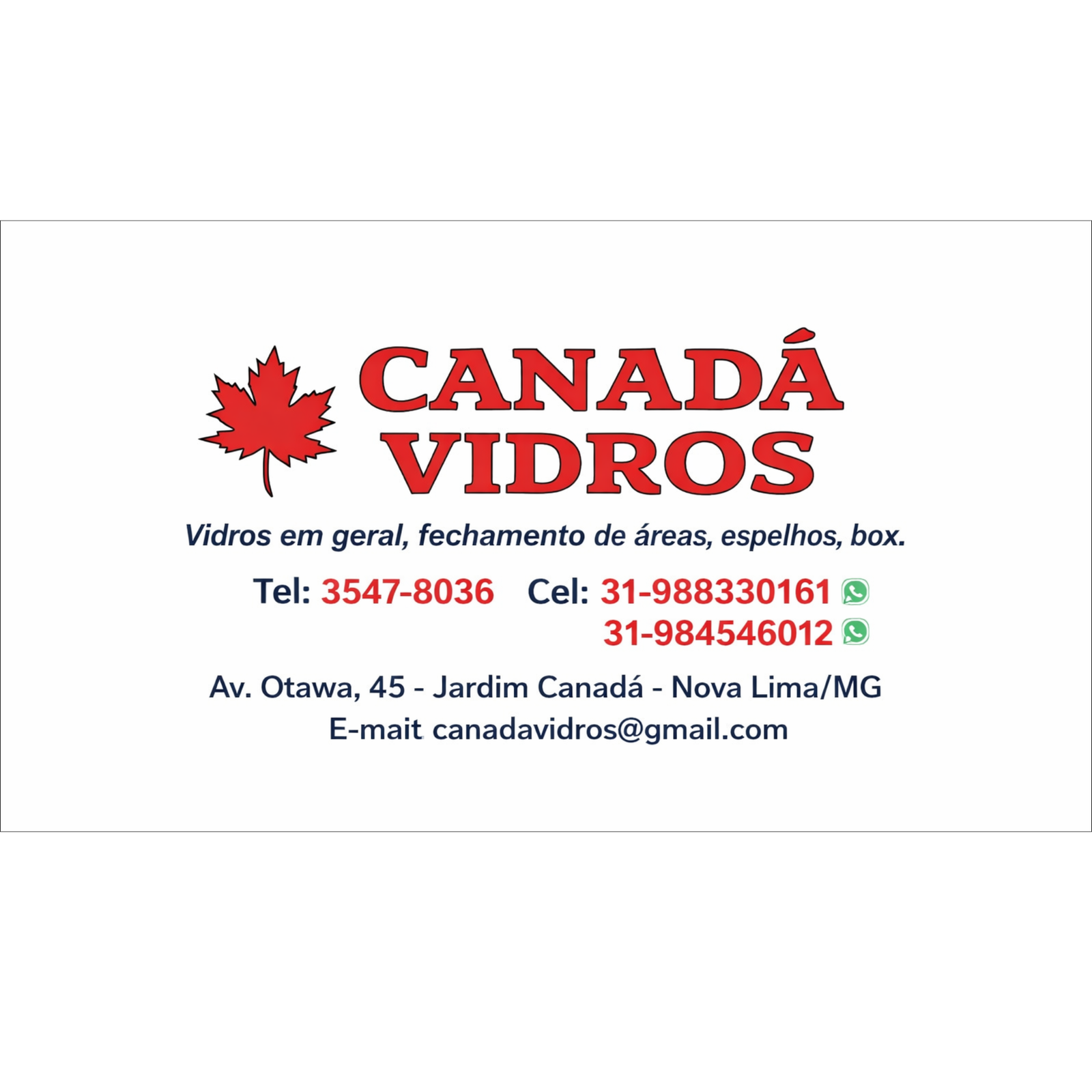 Canadá Vidros